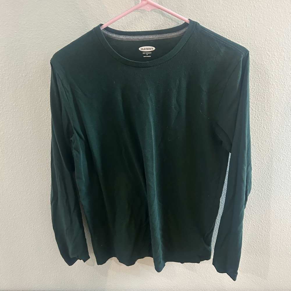 Old Navy Men's Dark Green Long Sleeve Tee